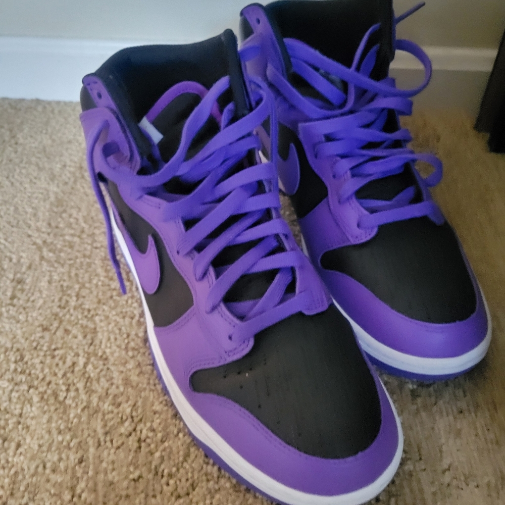 Nike High Dunks Purple and Black High-Top Sneakers Size 10 MENS